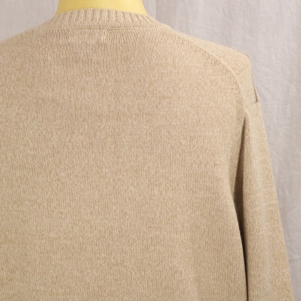 Dockers Men's Beige Sweater L Cable Knit Pullover Brown Striped Box Pattern VTG - Picture 10 of 12